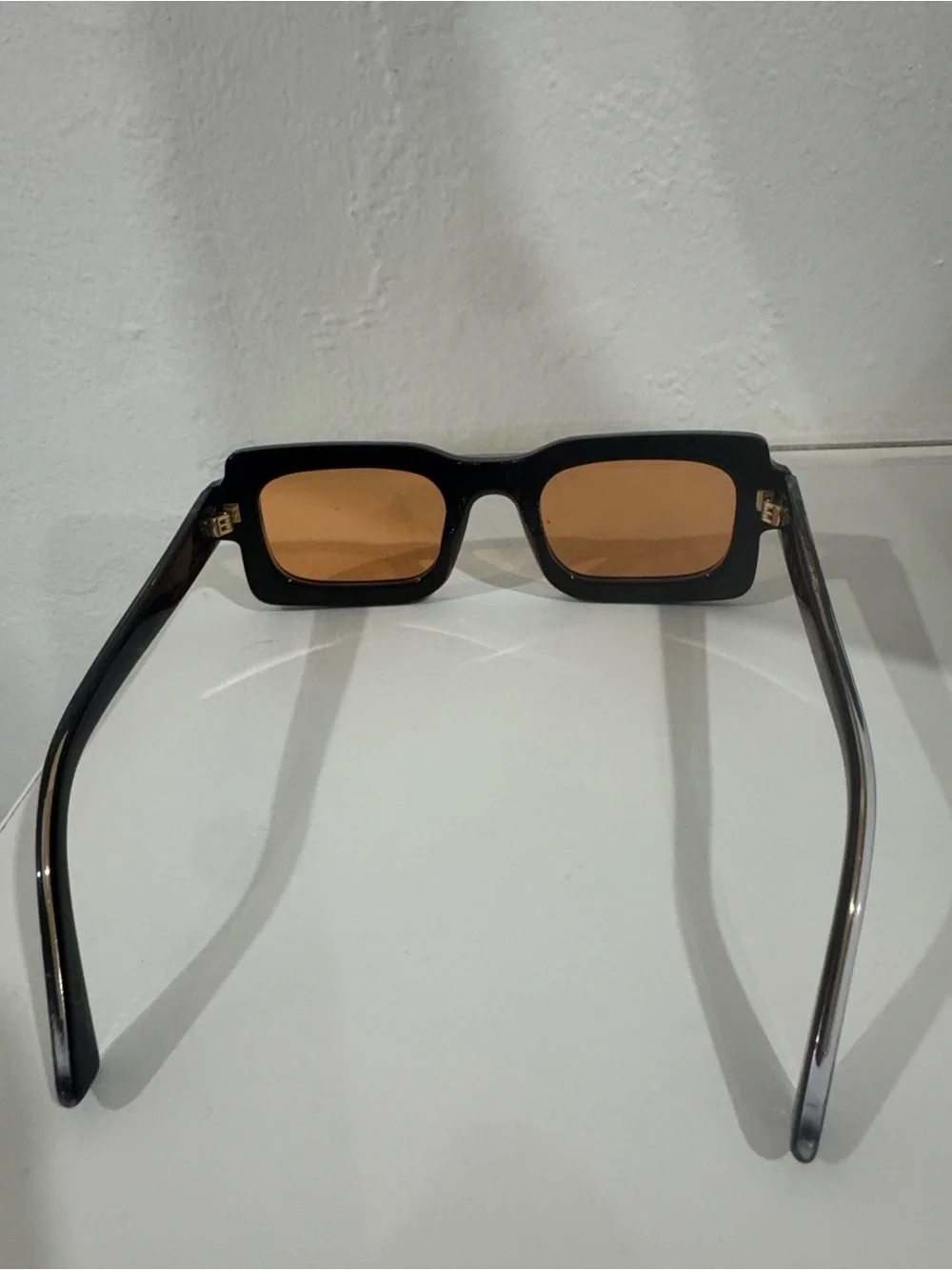Marni Black Frame Sunglasses with Amber Lenses